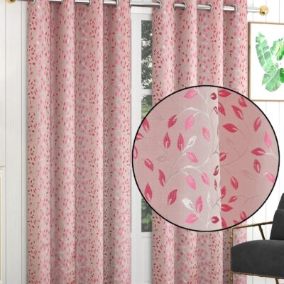 Stylish Window Curtains: Semi Blackout Pink Creepers for Modern Home Decor