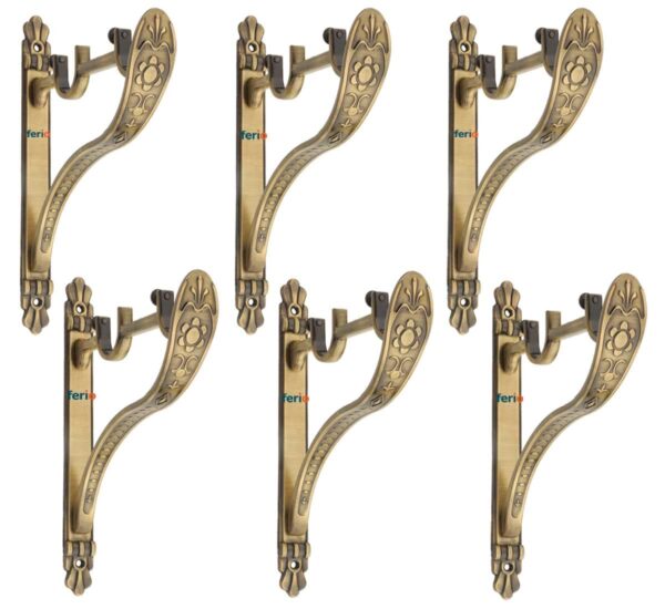 Stylish Zinc Alloy Curtain Holders for Window Curtains - Antique Brass Finish